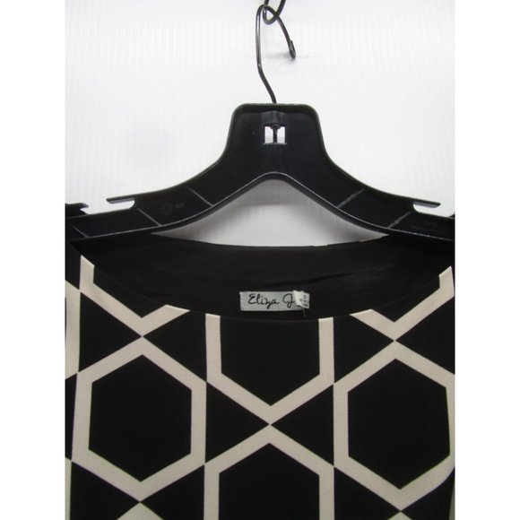 Eliza J Dress 8 Fit Flare Pullover Ruched Boat Neck Lined Career - Picture 2 of 12